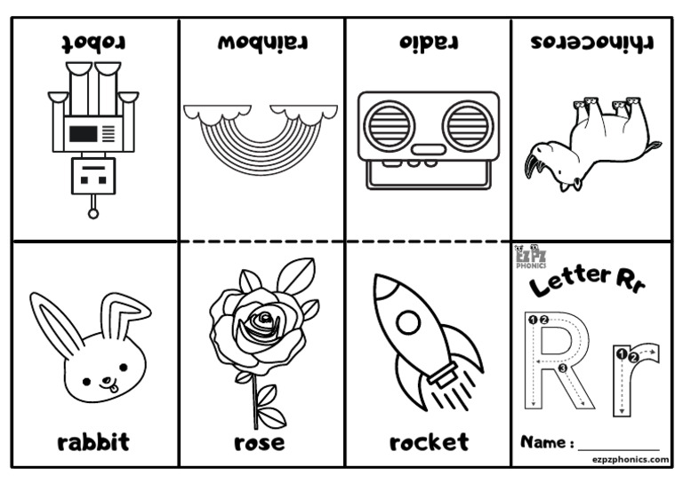 R Letter Mini Coloring Book | PDF