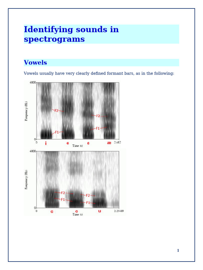 Identifying Sounds in Spectrograms | PDF