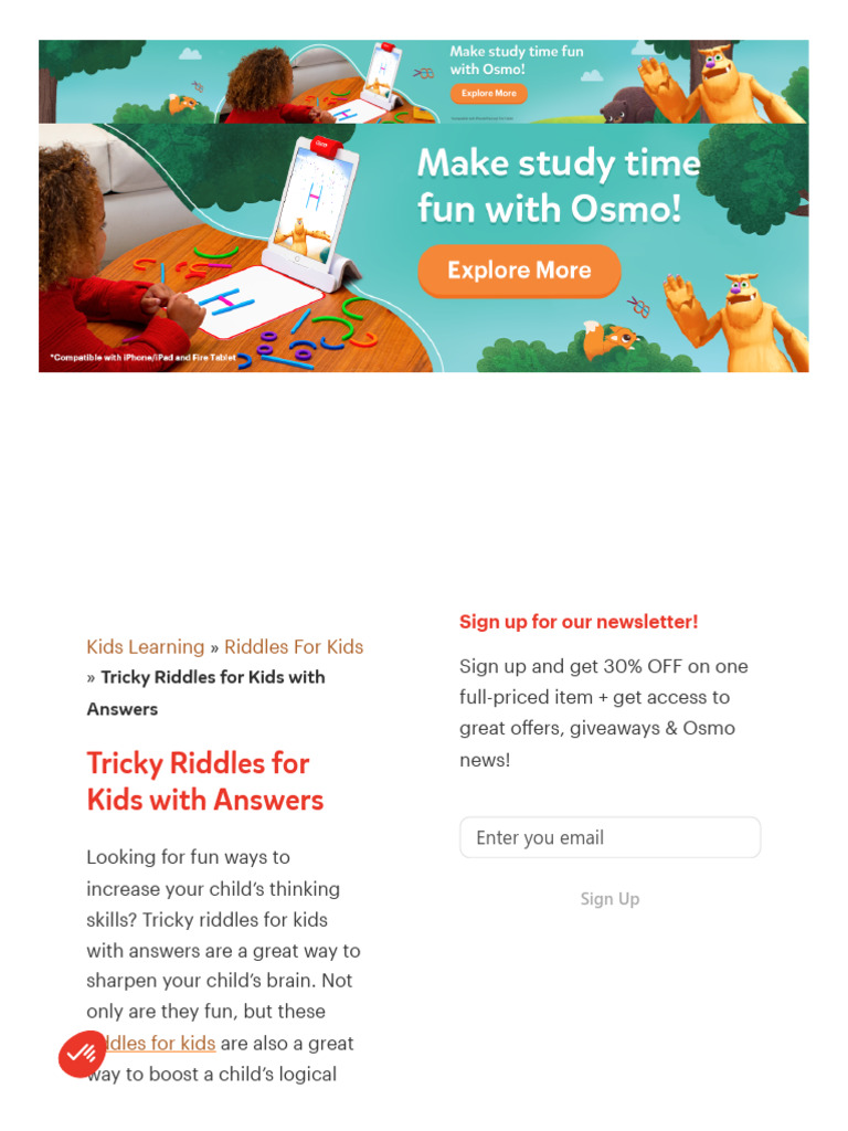 50+ Tricky Riddles For Kids With Answers | PDF