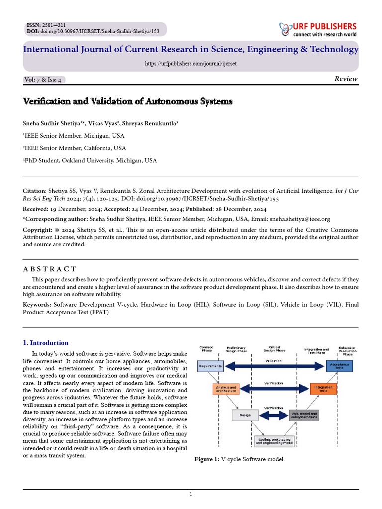 Verification and Validation of Autonomous Systems | PDF | Simulation ...