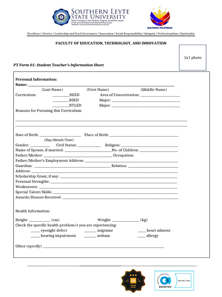Practice Teaching Forms Requirements | PDF