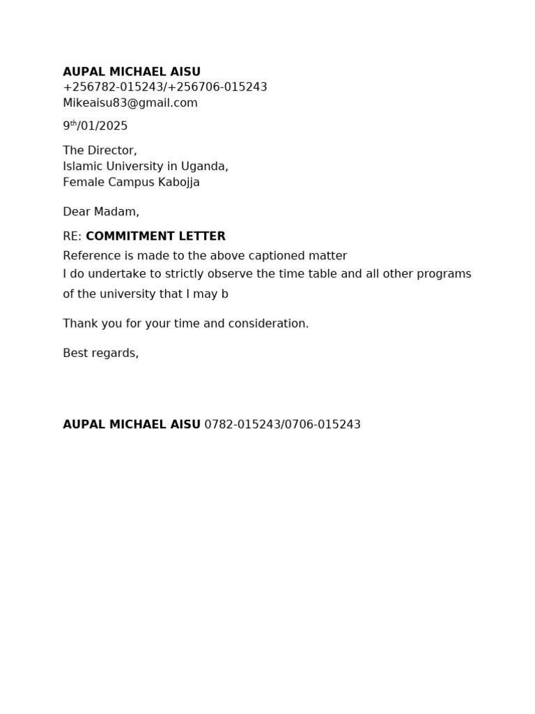 Commitment Letter | PDF
