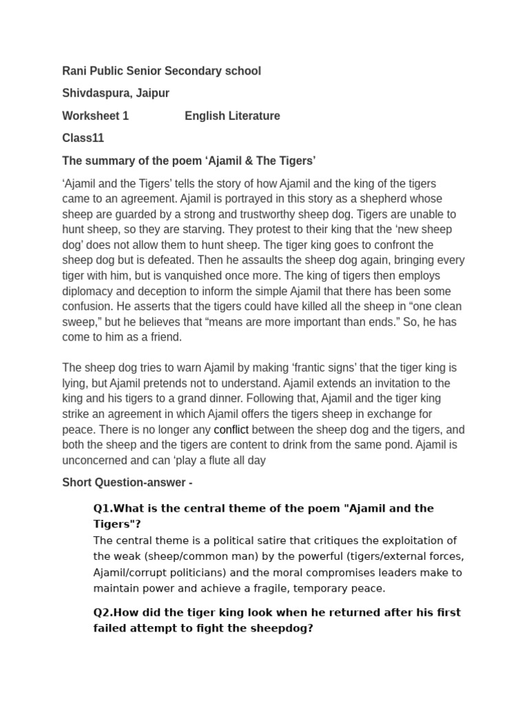 Notes Class 11 English Literature | PDF