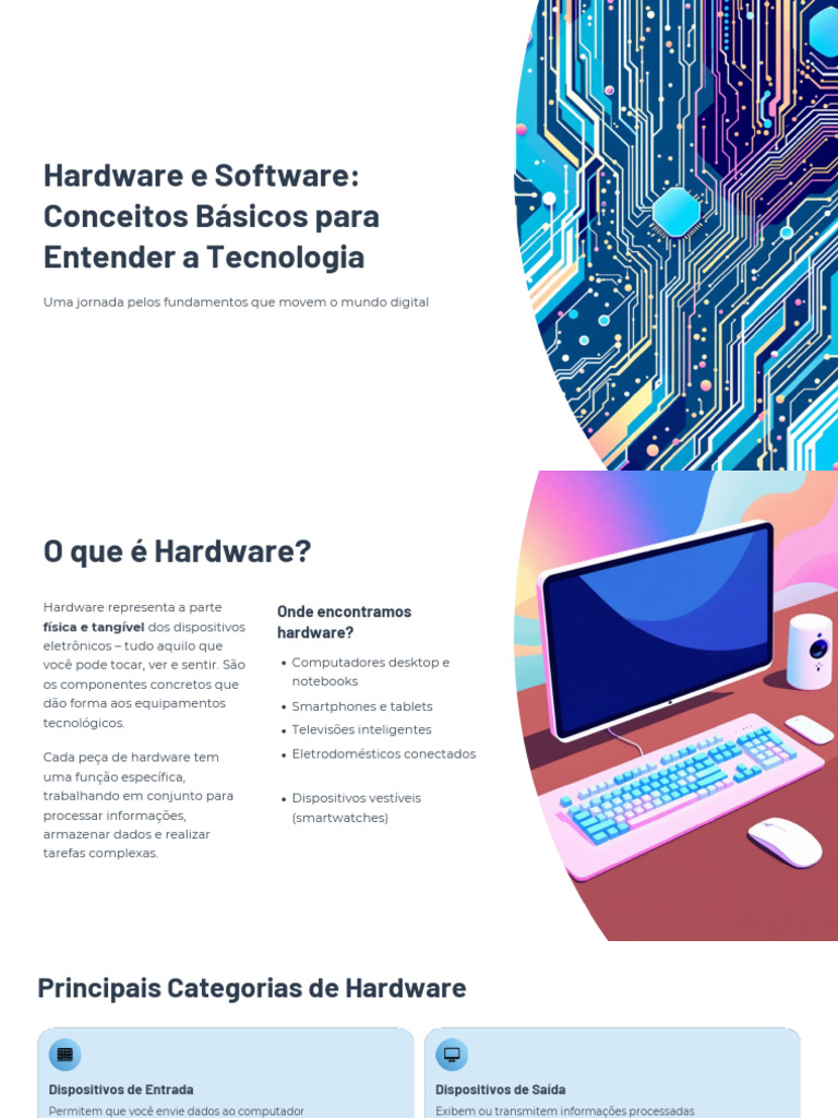 Hardware e Software Conceitos Basicos para Entender A Tecnologia | PDF ...