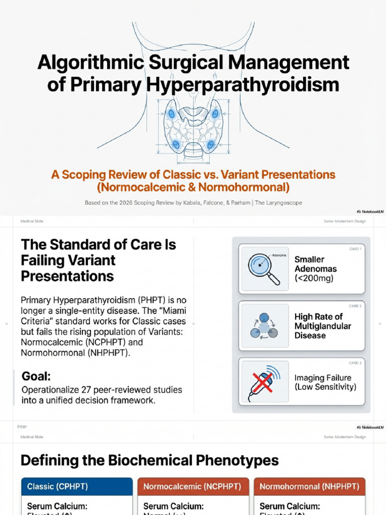 Surgical Algorithms For Variant Hyperparathyroidism | PDF