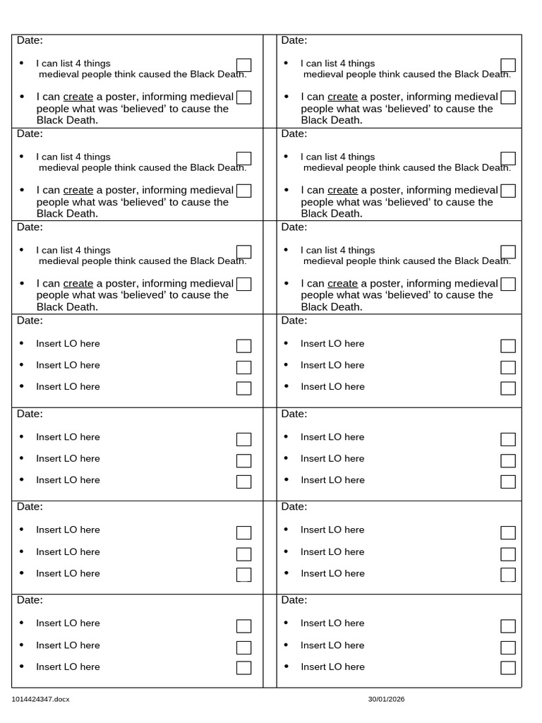 Lesson Objective Label Template Lesson 2 | PDF