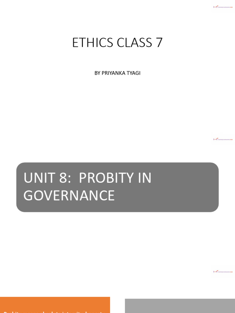 Lecture Notes-1 | PDF | Governance | Integrity