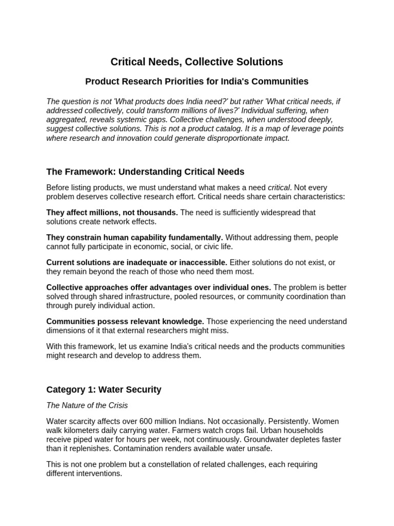 Critical Needs India Products | PDF | Groundwater | Aquifer