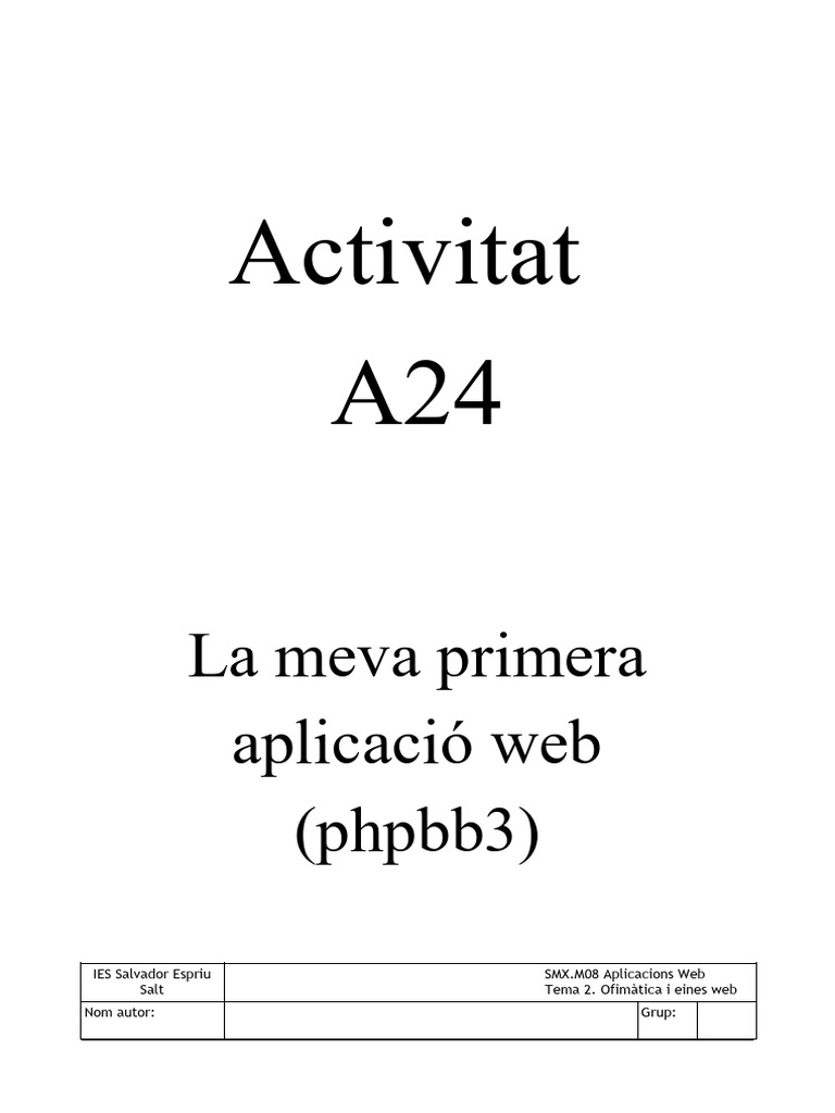 2024-0228.A24 La Meva Primera Aplicacio Web - Phpbb | PDF