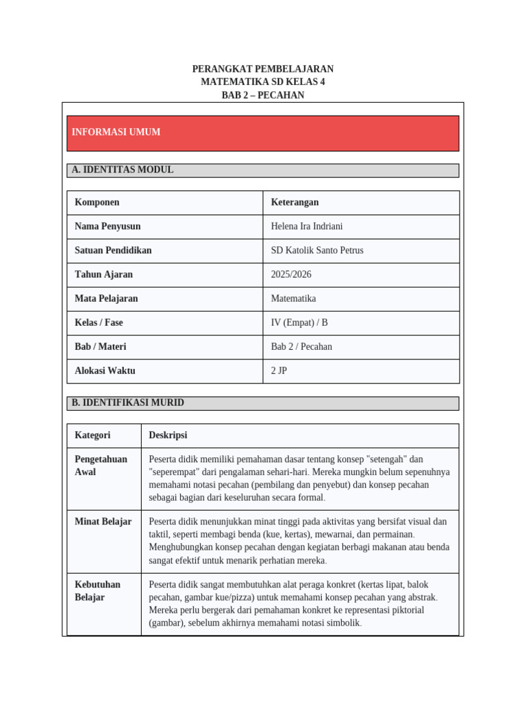 MTK Kelas 4 Bab 2 | PDF