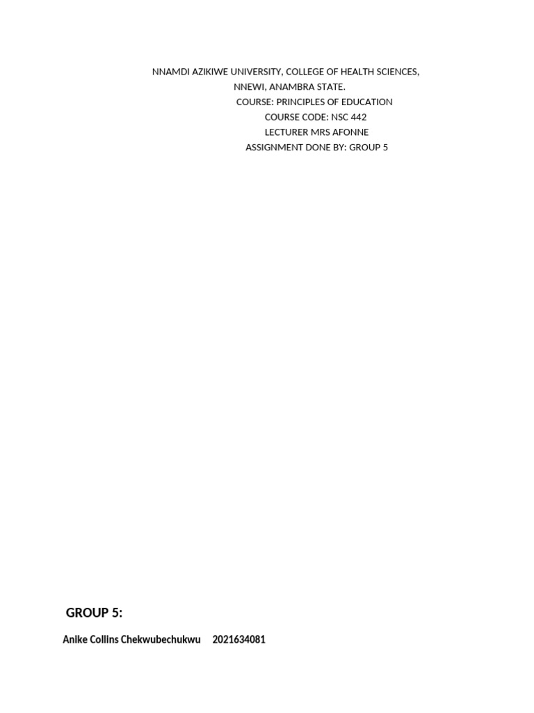 NSC 442 AFONNE GROUP 5-WPS Office | PDF | Virtue | Philosophy Of Education