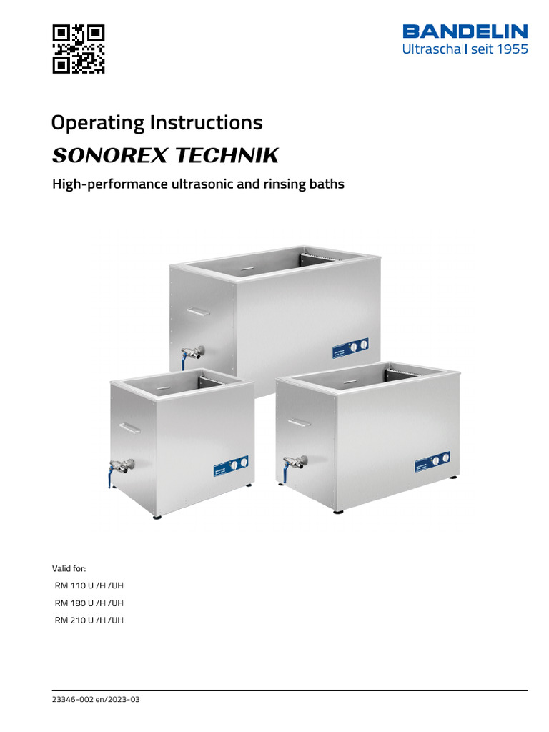 Operating Instructions RM110 210 23346-002 en BANDELIN | PDF ...