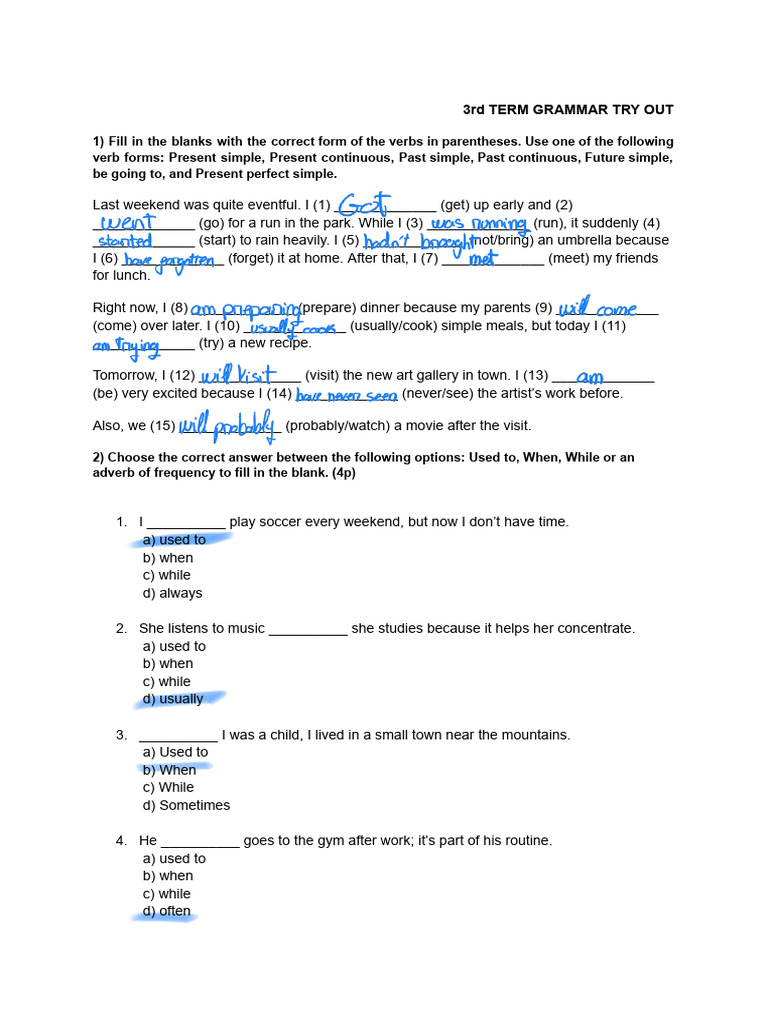 Ak Mock Grammar Test | PDF | Syntax | Grammar