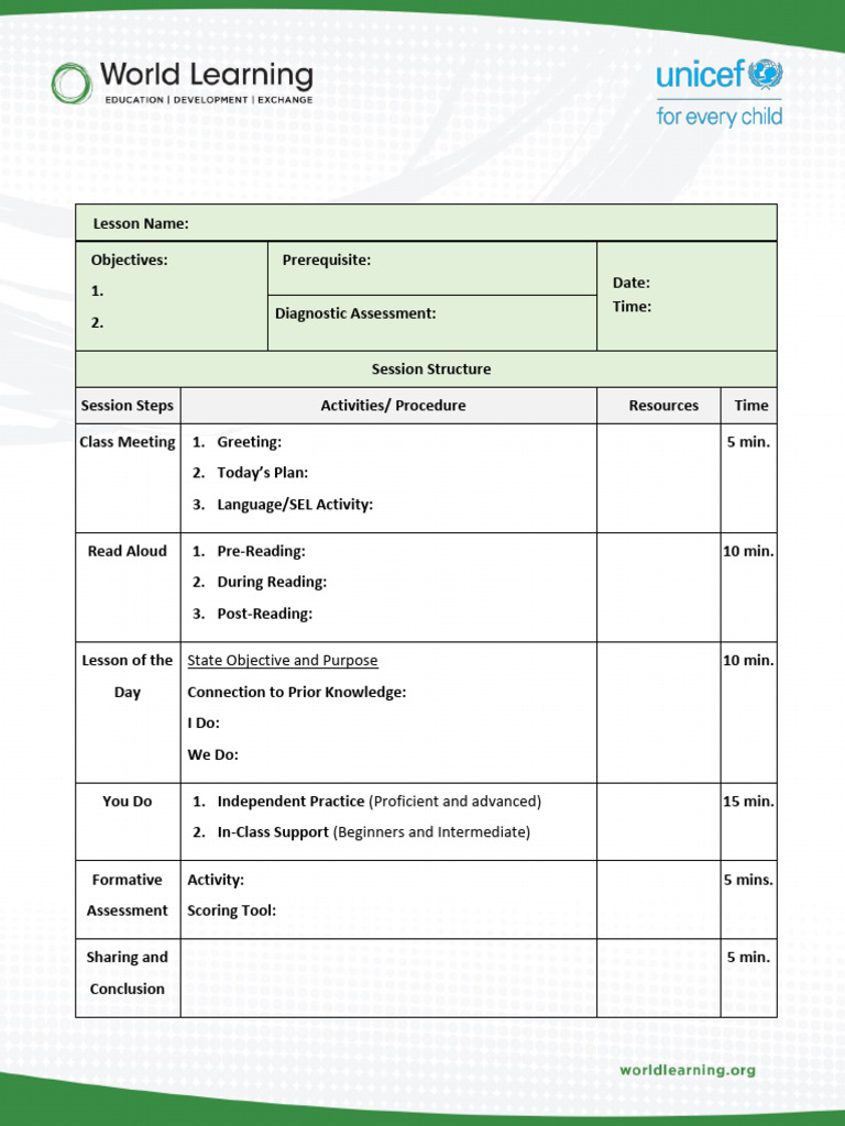 Lesson Plan Template | PDF