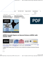APPSC Sample Papers on General Science APPSC with asnwer 2011 « «