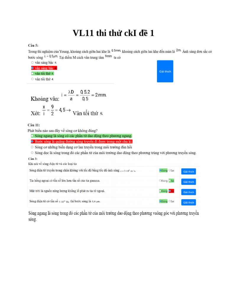 VL11 Thi Thử CkI Đề 1 | PDF