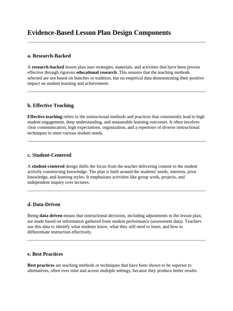 Evidence-Based Lesson Plan | PDF | Teaching Method | Learning