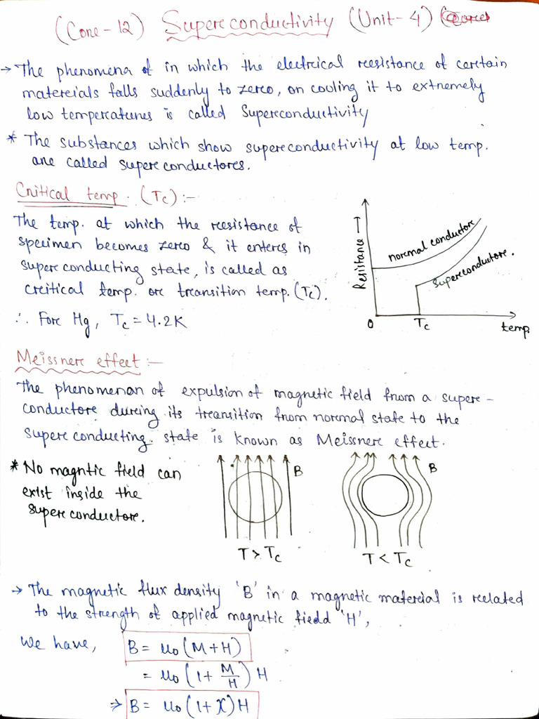 Superconductivity (Unit 4) (Core 12) | PDF | Quantum Phases | Quantum ...