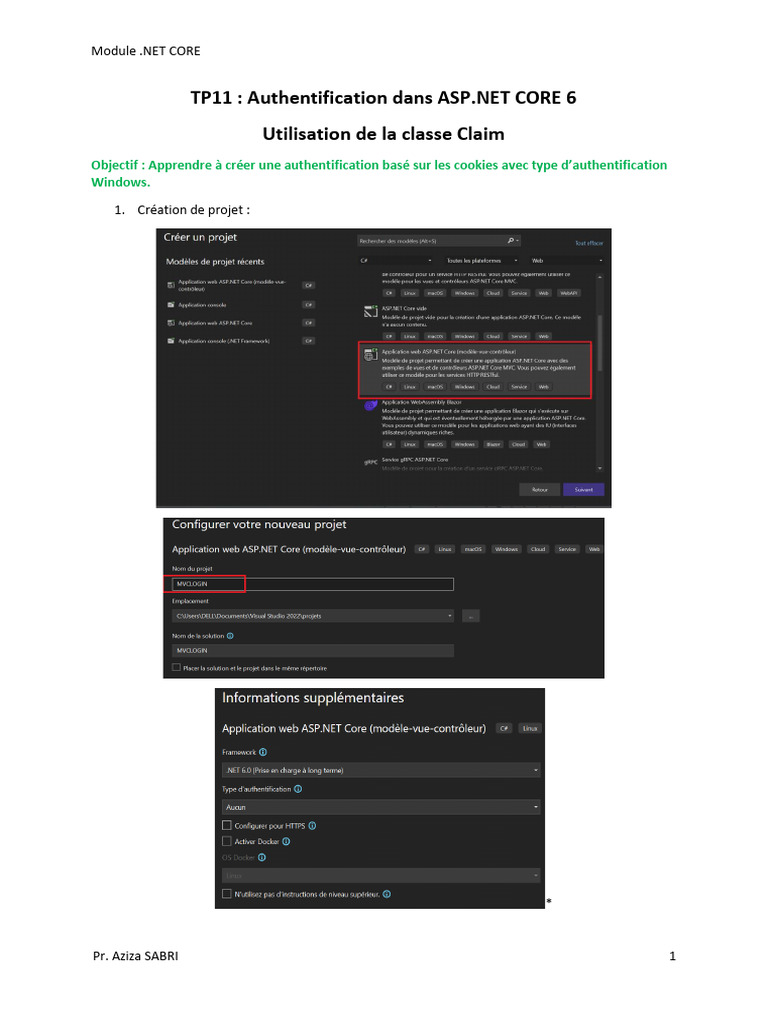TP11 Authentification Dans ASP - Net CORE 6 | PDF