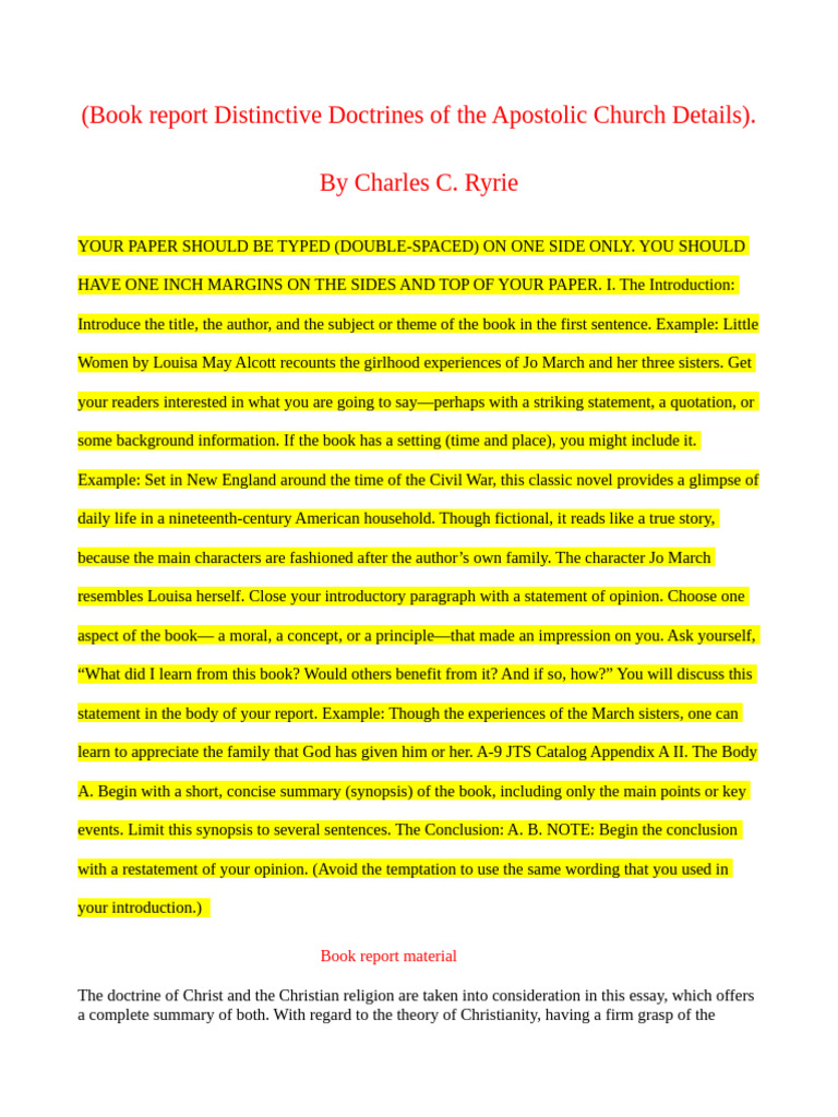 Distinctive Doctrines of The Apostolic Church | PDF | Baptism | Faith