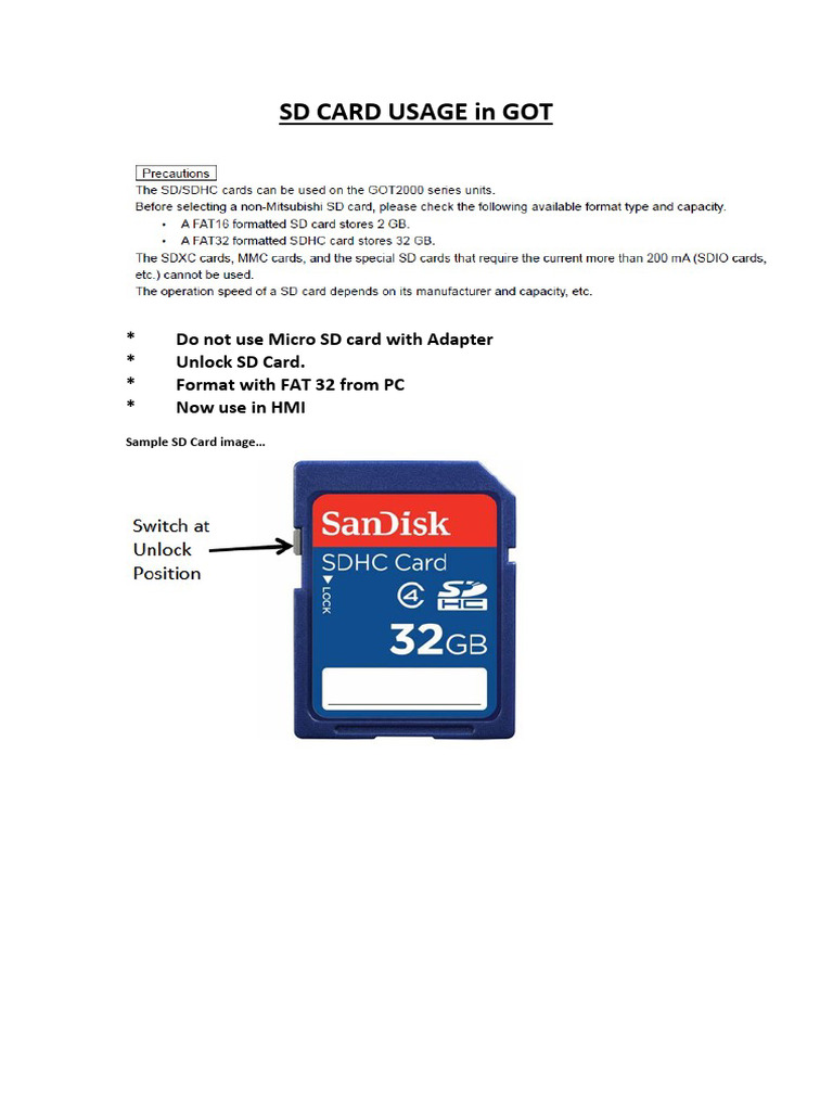 SD Card Usage in GOT | PDF