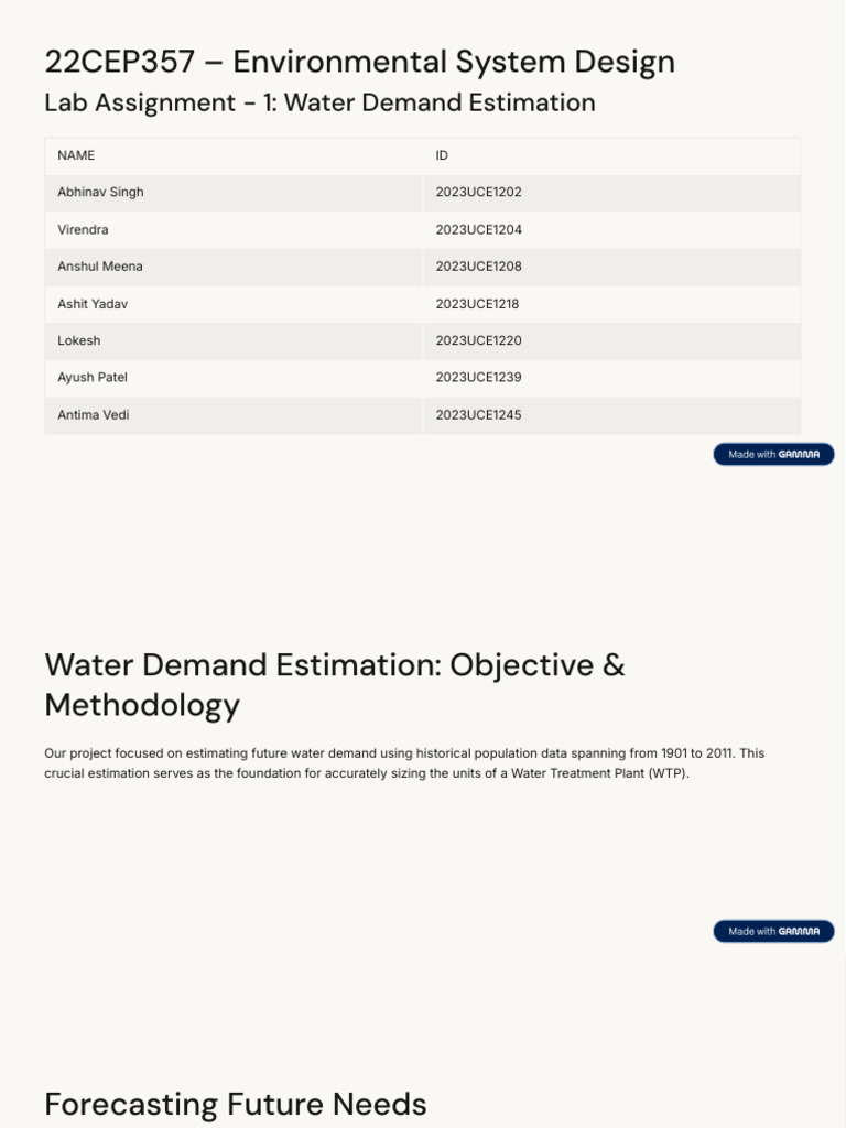 22CEP357 Environmental System Design | PDF | Forecasting | Logistic ...