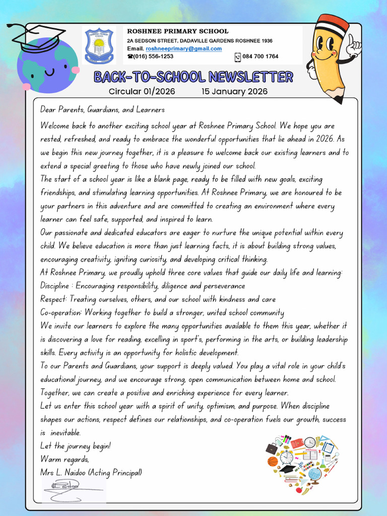 2026 Back To School Newsletter | PDF