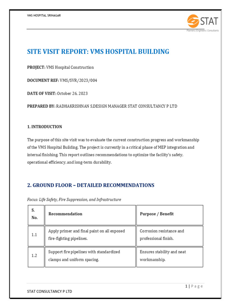 Revised Site Visit Report | PDF