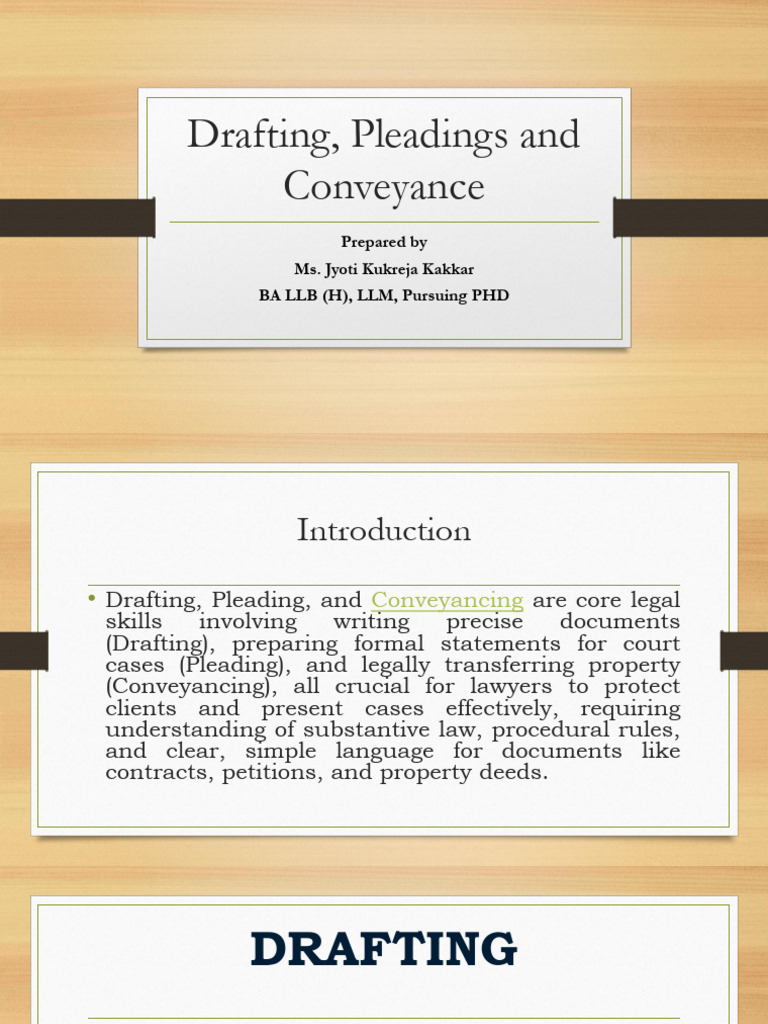 Drafting, Pleadings and Conveyance | PDF | Bail | Plea Bargain