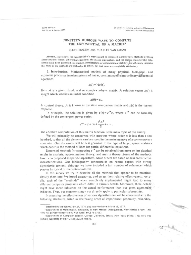 Paper On Matrix Exponential Calculation | PDF | Matrix (Mathematics ...