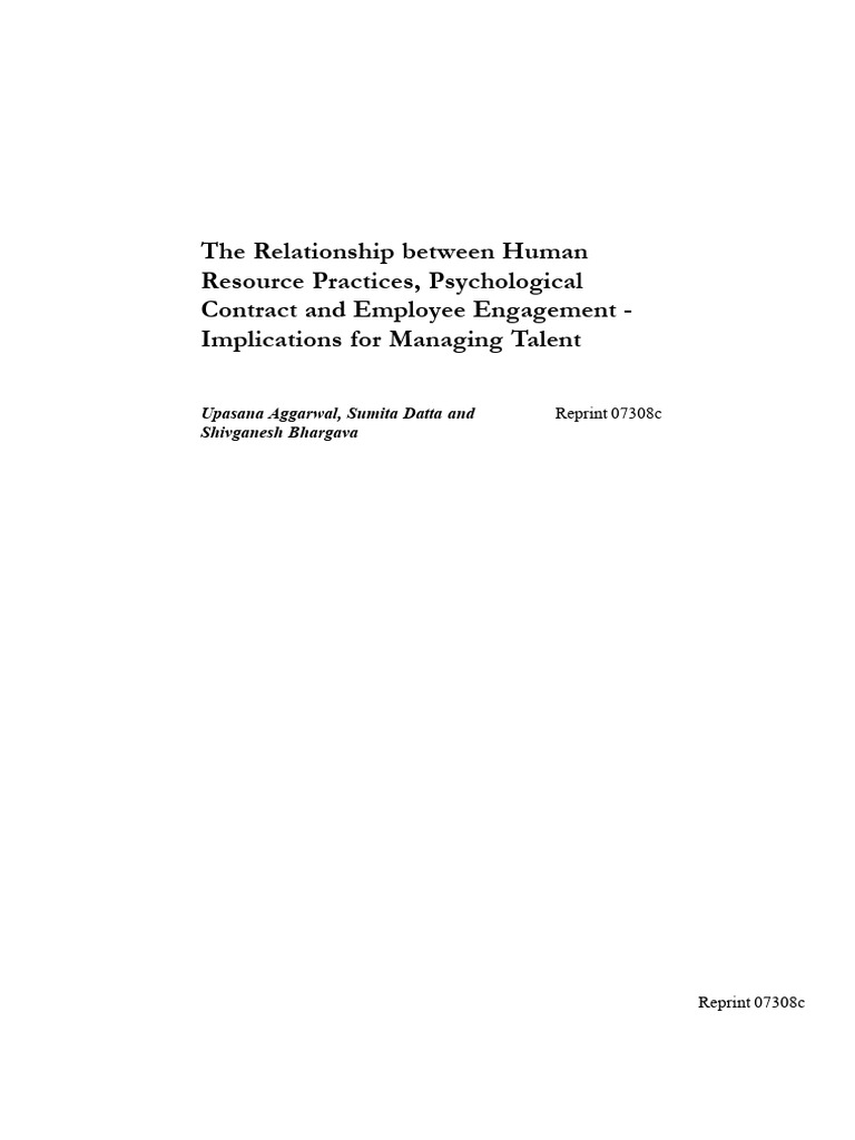 The Relationship Between Human Resource Practices | PDF | Employment ...