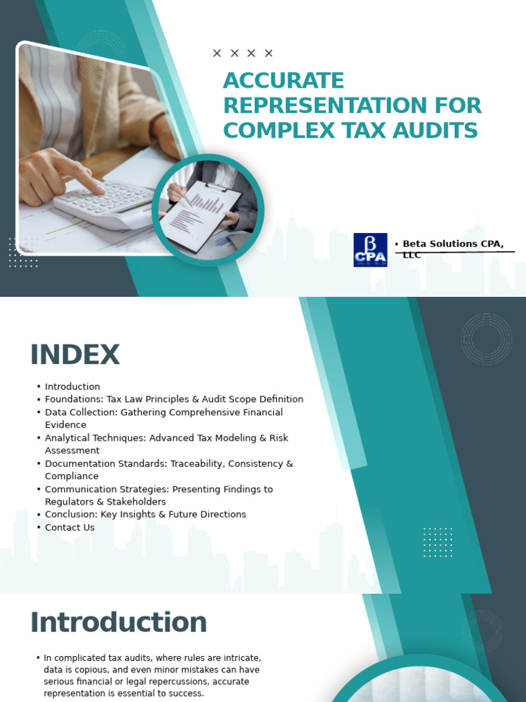 Accurate Representation For Complex Tax Audits | PDF | Audit ...