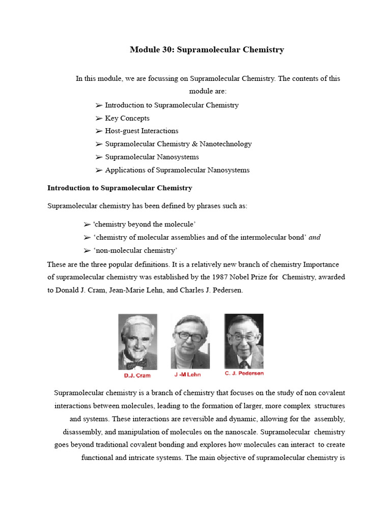 Supramolecular Chemistry 1 | PDF | Supramolecular Chemistry | Self Assembly
