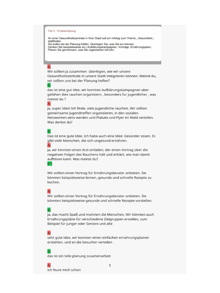 Sprechen b2 Teil 3 | PDF
