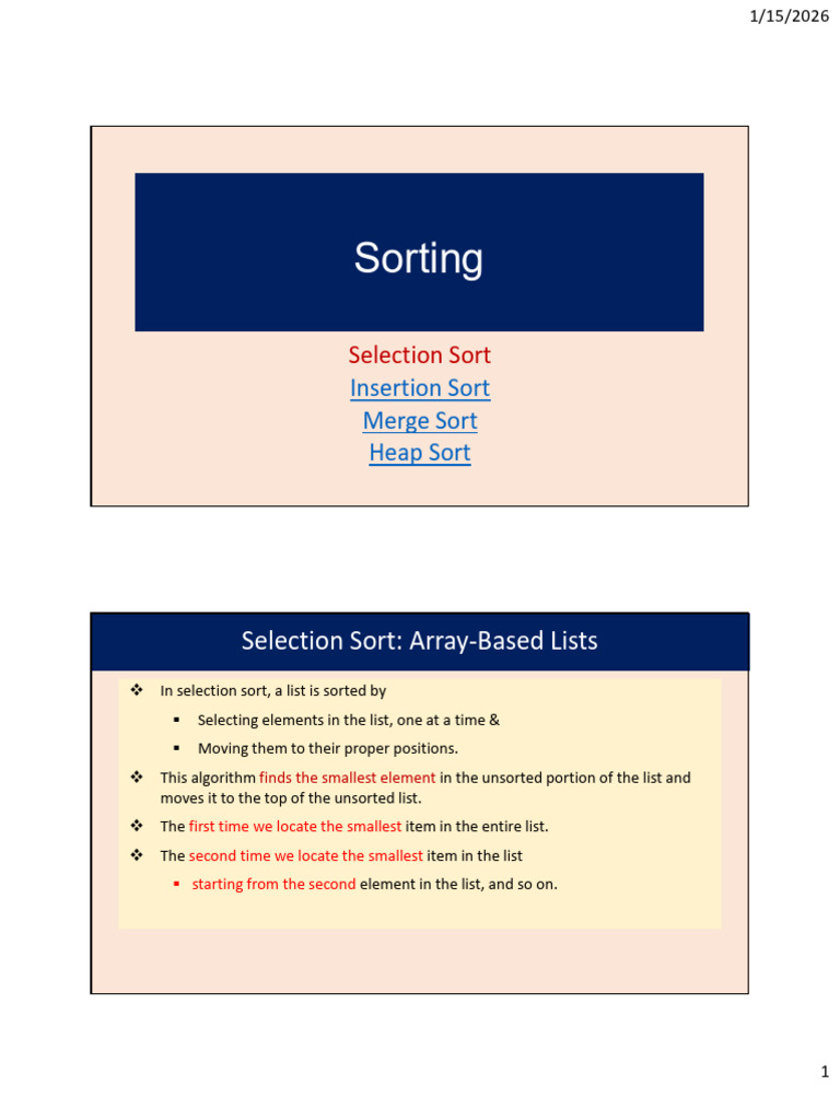 4 Sorting Algorithms | PDF | Theoretical Computer Science | Computer ...