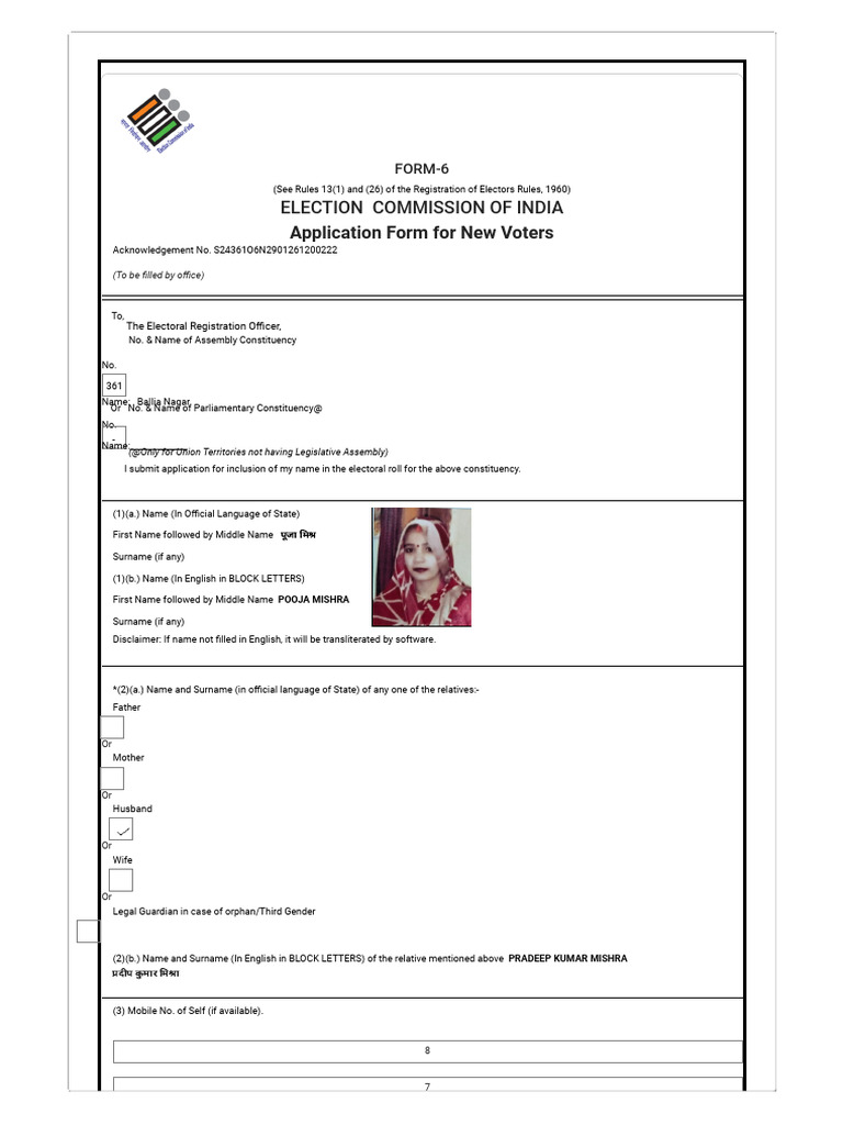 Form 6 | PDF | Electoral District | Government