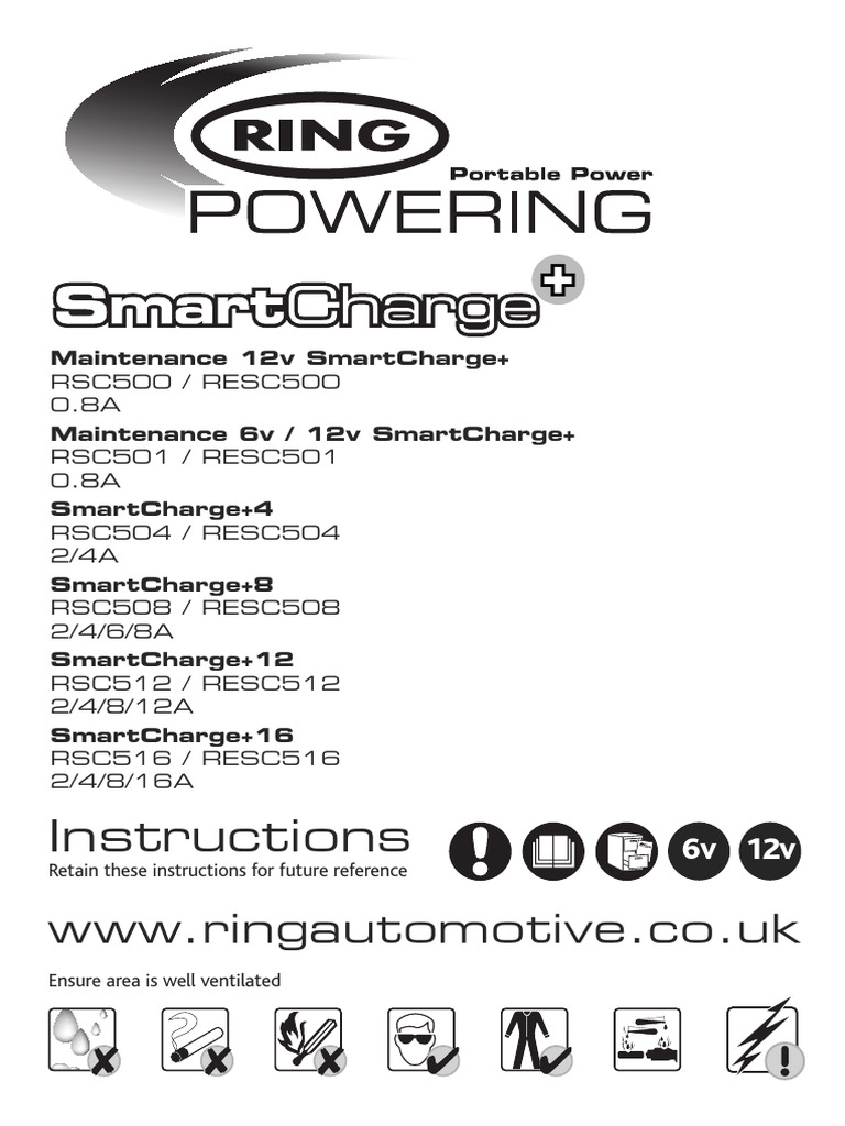 SmartCharge+ Instructions UK | PDF | Battery Charger | Galvanic Cells