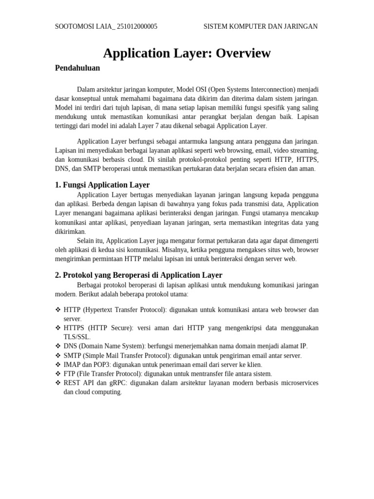 Application Layer Overview | PDF