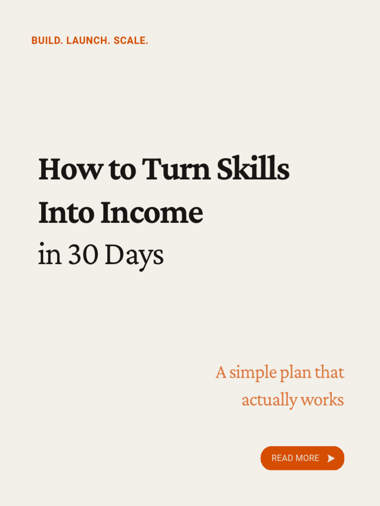 How to Turn Skills Into Income | PDF