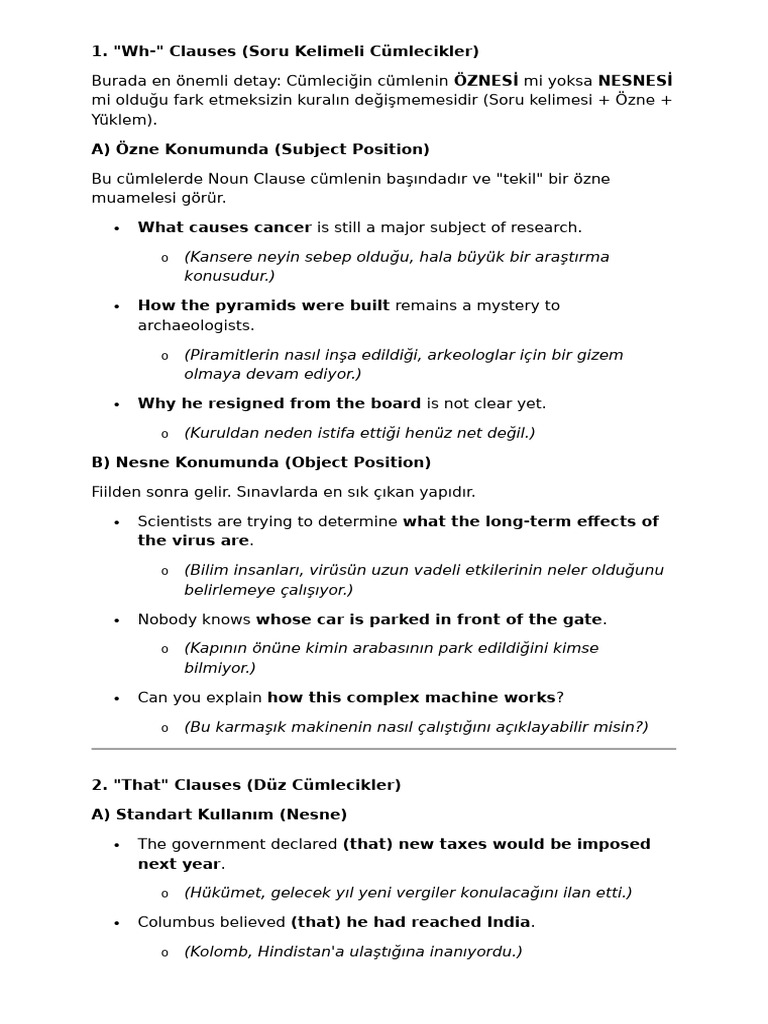Noun Clauses and Confusing Structures | PDF