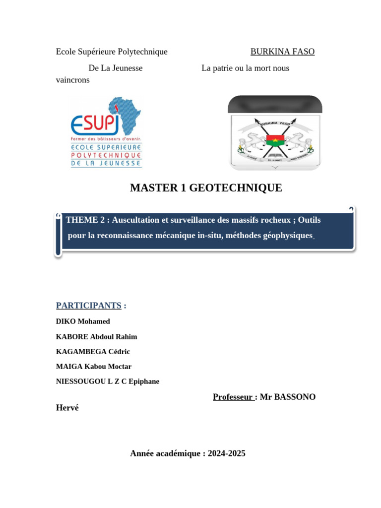 Auscultation Des Massifs Rocheux-1 | PDF | Roche sédimentaire ...