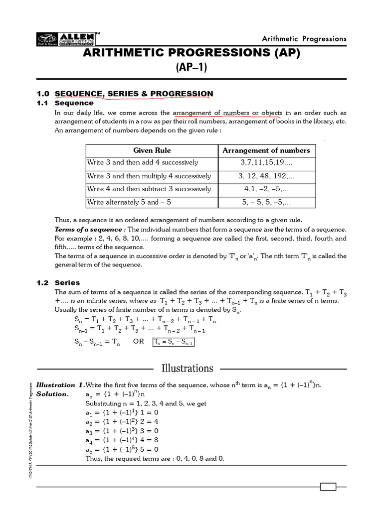 AP (Mathematics) | PDF | Sequence | Summation