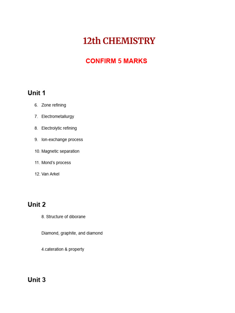 12th Chemistry | PDF