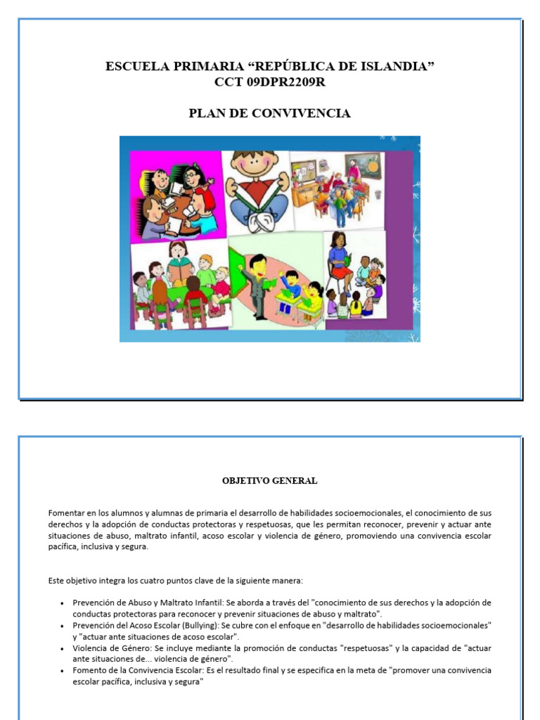 Plan de Convivencia Escolar - Isla | PDF | Abuso infantil | Las emociones