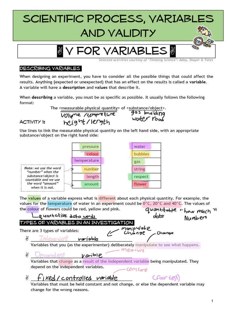 Science Process and Variables and Validity 2022 7 | PDF | Accuracy And ...