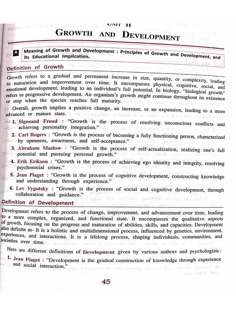 Development - Class 11 | PDF