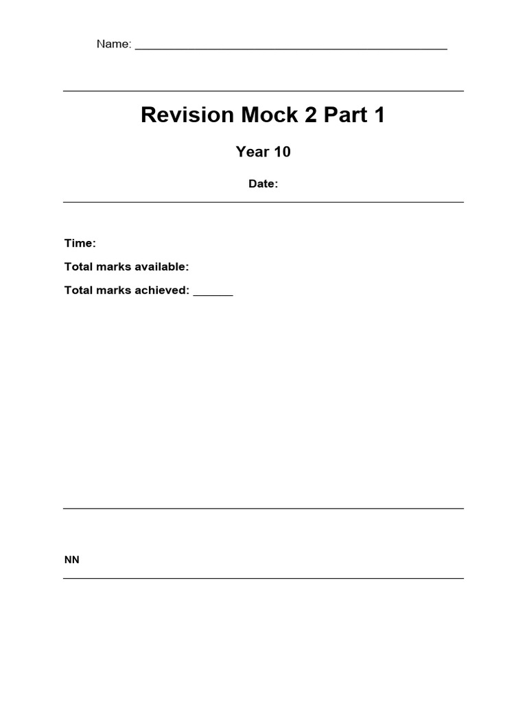 Rev Maths Mock 2 Part 1 Y10 | PDF | Significant Figures | Elementary ...