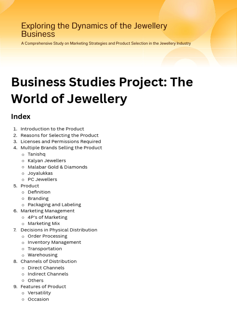 # Business Studies Project The Jewellery Industry - 20250828 - 140548 ...