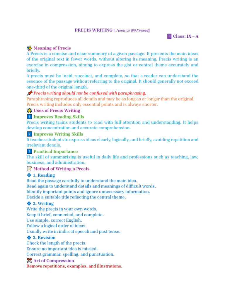 Precis Writing | PDF