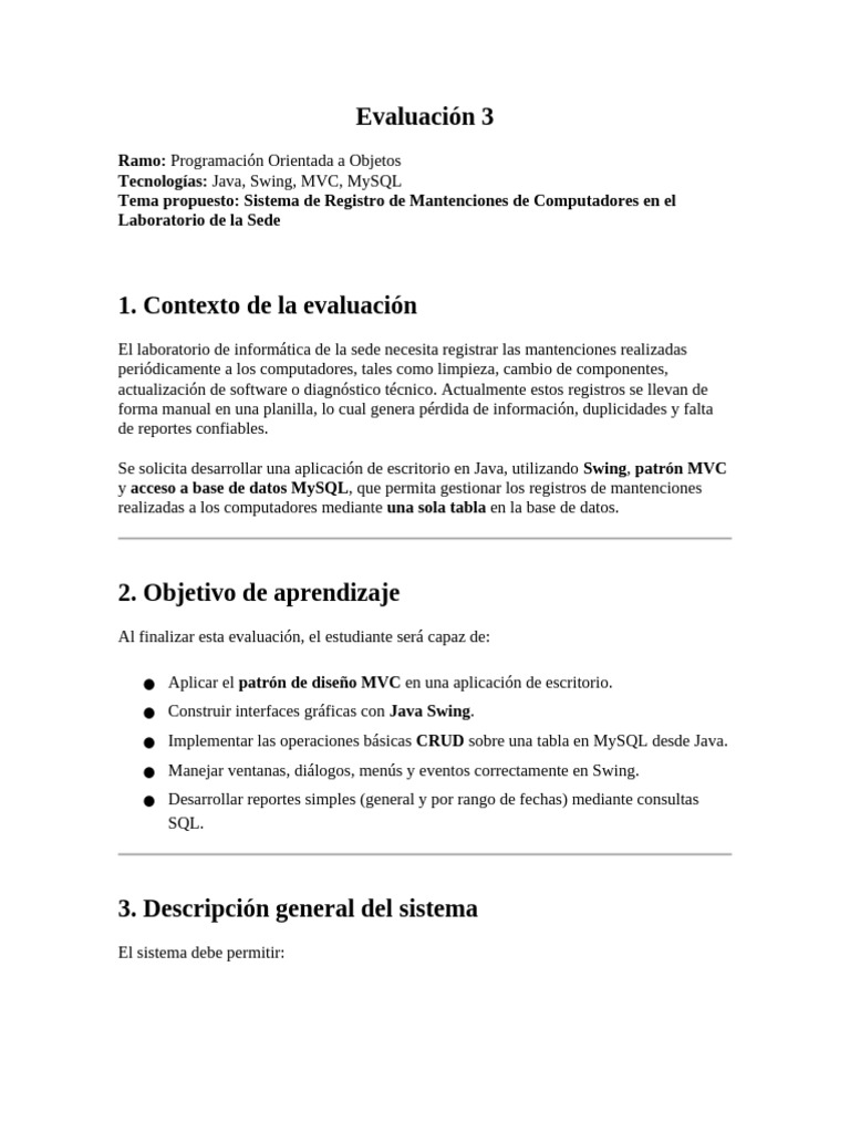Eva3 Forma D | PDF | Java (lenguaje de programación) | Mi sql